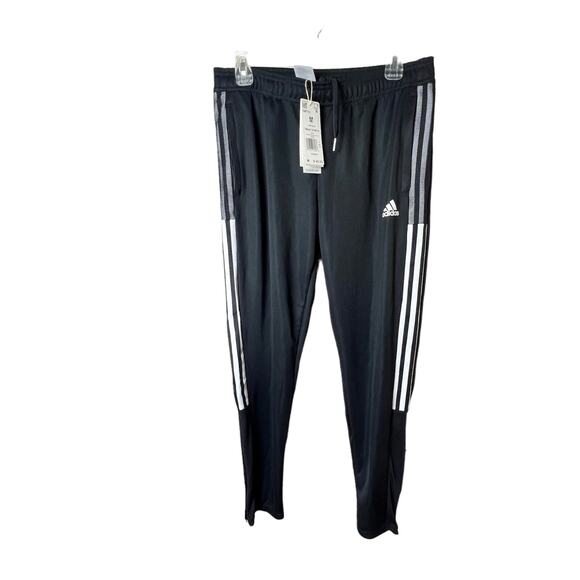 Adidas Women's Tapered Leg Athletic Sporty Warm Up Side Stripe Soccer Pants Sz M - Picture 1 of 12